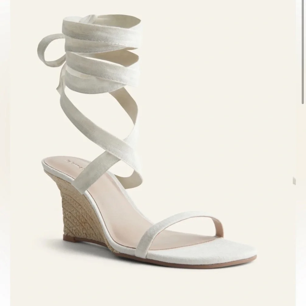 NEW REFORMATION Alessa Lace-up Espadrille Wedge Heels Sz 10